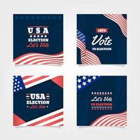 usa verkiezing social media post collectie vector