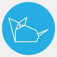 icoon muis origami. Chinese dierenriem elementen. pictogrammen in blauw ronde stijl. mooi zo voor afdrukken, affiches, logo, advertentie, decoratie, infographics, enz. vector