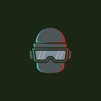 staal helm vol gezicht pubg vector illustratie met Purper achtergrond