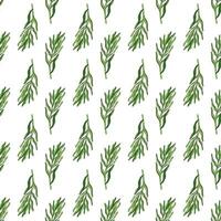 hand- getrokken vector naadloos bloemen patroon met groen bladeren