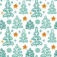 Kerstmis boom Aan de wit achtergrond. naadloos patroon. vector. vector