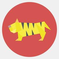 icoon tijger origami. Chinese dierenriem elementen. pictogrammen in kleur maat stijl. mooi zo voor afdrukken, affiches, logo, advertentie, decoratie, infographics, enz. vector