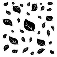zwart blad naadloos patroon en achtergronden vector