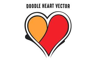 tekening hart hand- getrokken vector, rood liefde hart icoon, hart symbool clip art vector
