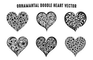 sier- tekening hart vector set, decoratief liefde hart symbool clip art bundel