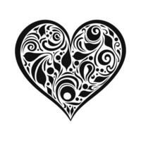 een decoratief liefde hart symbool clip art, een tekening hart vector geïsoleerd Aan een wit achtergrond