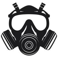 een silhouet van gasmasker masker geïsoleerd Aan een wit achtergrond, een gasmasker gas- masker vector vrij