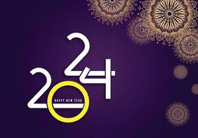 gelukkig nieuw jaar 2024 plein sjabloon met 3d hangende nummer. groet concept voor 2024 nieuw jaar viering vector