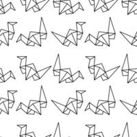 hand- getrokken origami zwaan naadloos patroon vector