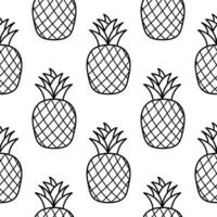 naadloos patroon van hand- getrokken ananas fruit vector