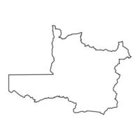 noorden western provincie kaart, administratief divisie van Zambia. vector illustratie.