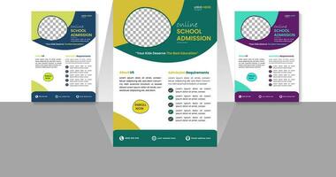 vector modern school- toelating folder sjabloon