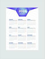 maandelijks kalender sjabloon voor 2024 jaar. muur kalender in een minimalistische stijl. week begint Aan zondag. ontwerper voor 2024 jaar.2024 gemakkelijk kalender ontwerp. vector