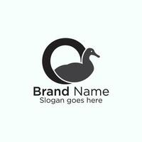 logo branding voor bedrijf website of creatief minimaal eend logo ontwerp vector