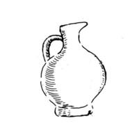 hand- getrokken schetsen van wijnmakerij vaas voor Liaan vector