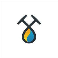 olie en gas- brief 'T' logo. geschikt voor uw olie mijnbouw bedrijf en anderen. vector