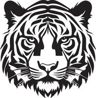 tijger gezicht vector silhouet illustratie zwart kleur 2