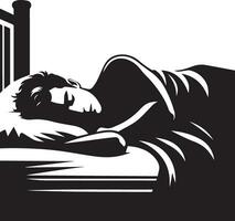 een Mens slapen Aan bed vector silhouet 22