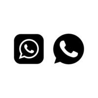 WhatsApp zwart logo vector, zwart WhatsApp logo icoon vector