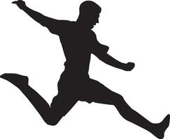 voetbal speler of voetballer silhouet icoon vector