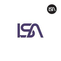 brief lsa monogram logo ontwerp vector