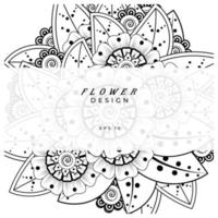 mehndi bloem decoratief ornament in etnische oosterse stijl, doodle sieraad, schets hand tekenen. kleurboek pagina. vector