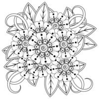 mehndi bloem decoratief ornament in etnische oosterse stijl, doodle sieraad, schets hand tekenen. kleurboek pagina. vector