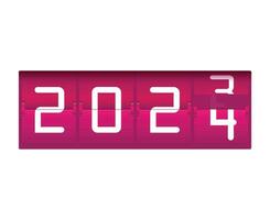 2024 gelukkig nieuw jaar abstract teller roze en wit grafisch ontwerp vector logo symbool illustratie