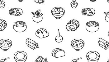 naadloos patroon van traditioneel Japans voedsel. vector