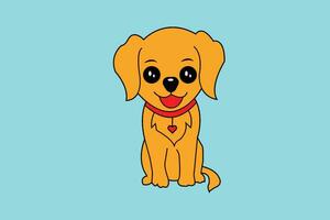 vector schattig hond plakken haar tong uit tekenfilm icoon illustratie.