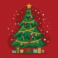 kerstboom met geschenken vector