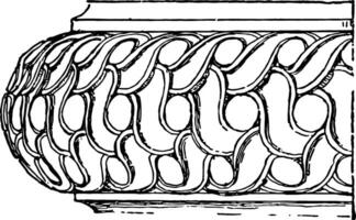 ionisch baseren verrijkt wijnoogst gravure. vector