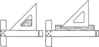 sectie voering apparaat ruw en ongelijk in de later wijnoogst gravure. vector