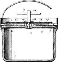stoom- en water kookplaat druk kookplaat wijnoogst illustratie vector