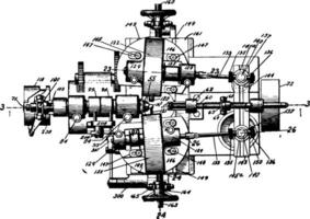 machine voor slijpen wijnoogst illustratie. vector