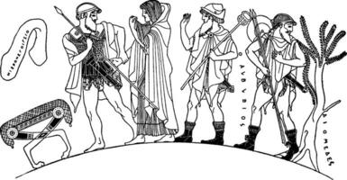 Achilles wijnoogst illustratie. vector