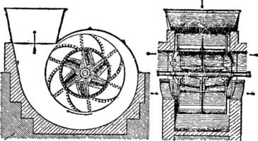 capell ventilatie ventilator voor mijnbouw wijnoogst illustratie. vector
