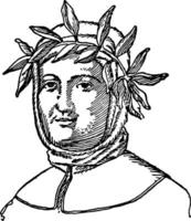 francesco petrarch, wijnoogst illustratie vector
