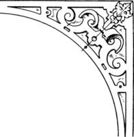 Renaissance spanrail paneel was ontworpen door Nederlands architect, wijnoogst gravure. vector