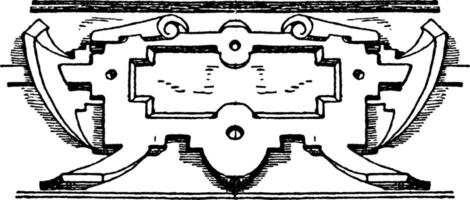 Renaissance bandwerk kader was gemaakt tussen 1576-1577 in duitsland, wijnoogst gravure. vector