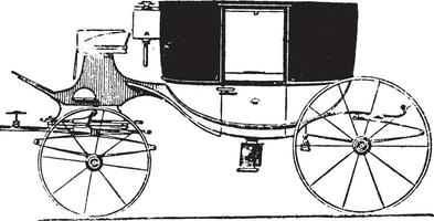 sedan, wijnoogst gravure. vector