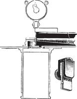 durven hemoglobinometer, wijnoogst gravure. vector