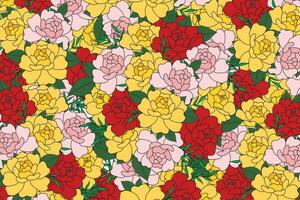 illustratie achtergrond van roos bloem met bladeren. vector