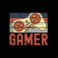gamer illustratie typografie voor t shirt, poster, logo, sticker, of kleding handelswaar vector
