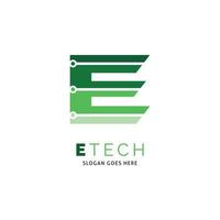 eerste brief e stroomkring technologie icoon vector logo sjabloon illustratie ontwerp