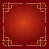 rood Chinese nieuw jaar achtergrond met goud lijn decoratie. vector ontwerp voor poster, groet kaart, sociaal media, web, spandoek.