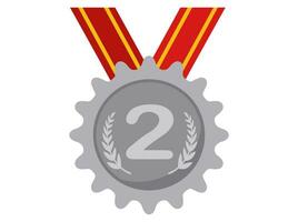 2e plaats zilver medaille illustratie vector