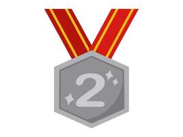 2e plaats zilver medaille illustratie vector