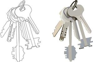 divers sleutels naar Open de deuren van de huis- vector
