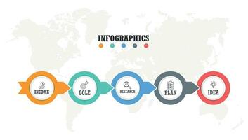 bedrijf infographics. presentatie met 5 stappen, opties, pijlen. vector sjabloon.